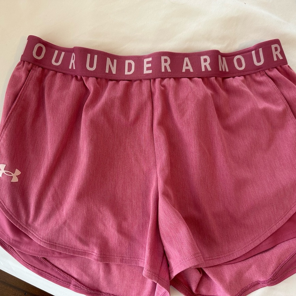 Pink Under Armour athletic shorts